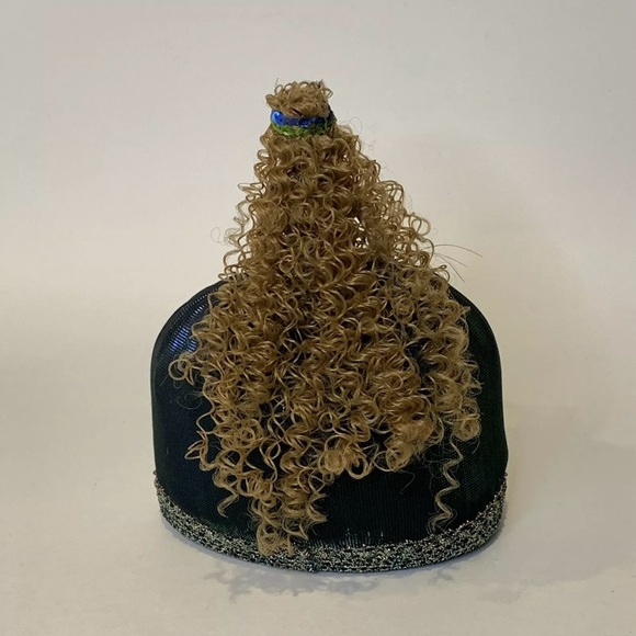 Vintage Bisque Porcelain Lady Pincushion Doll Roaring 20s Peacock Sequin Dress - Picture 6 of 8